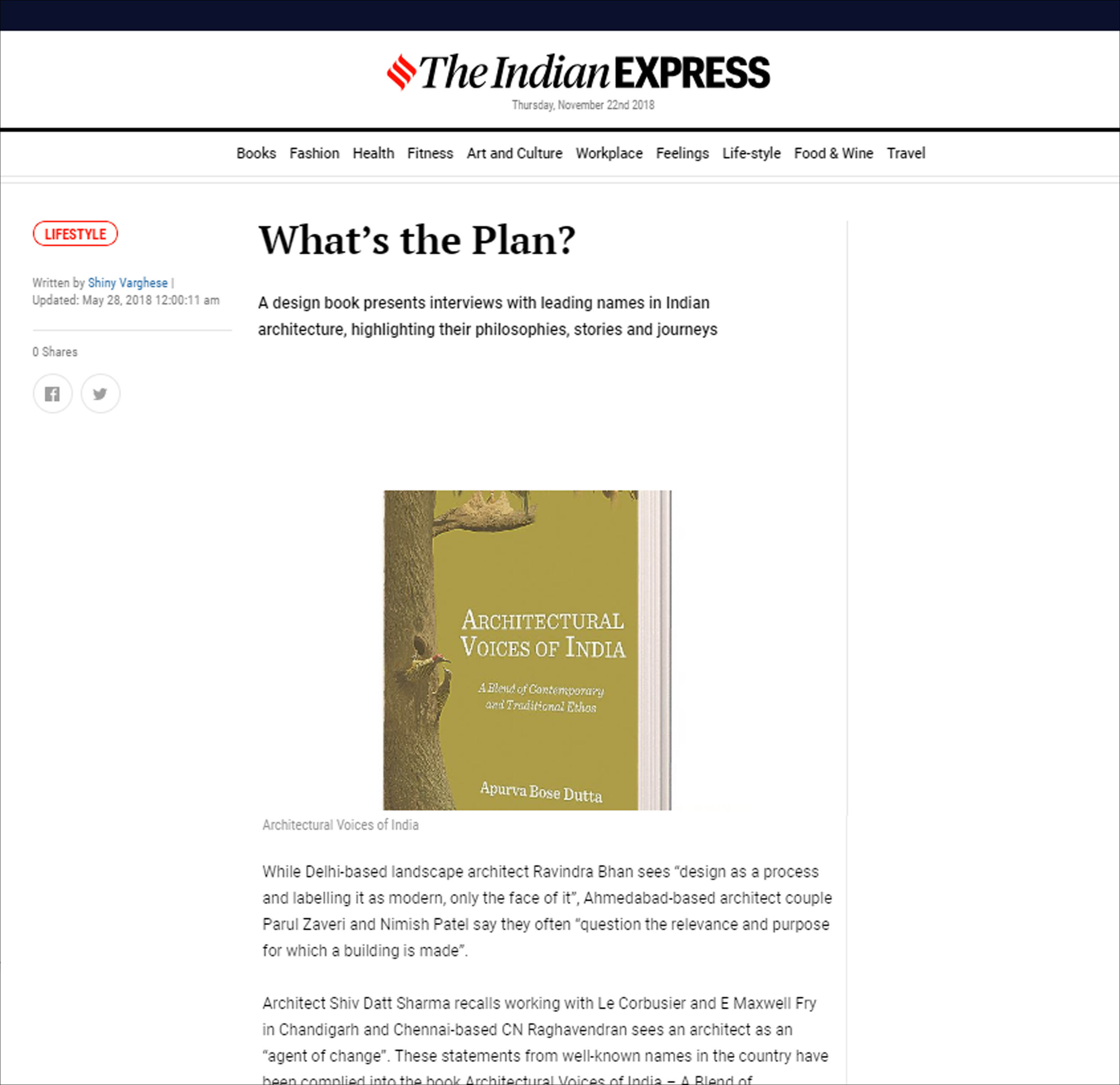 What's the Plan?, The Indian Express - May 2018